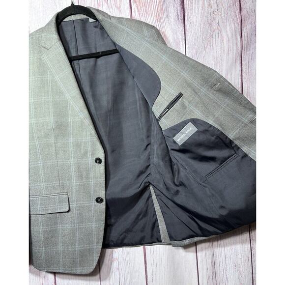 MICHAEL KORS Mens Gray Black Super Soft Blazer Sport Coat Suit Jacket Size 40S - Picture 2 of 12